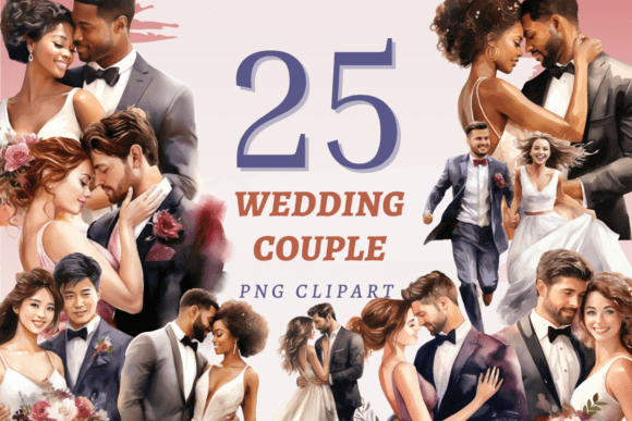 25 Wedding Couple PNGs: Your All-in-One Design Toolkit