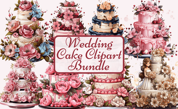 Wedding Cake Clipart Bundle: A Sweet Design Asset for Creators
