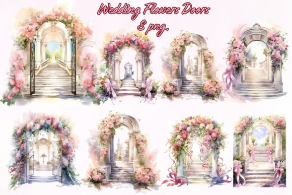 Wedding Flowers Doors Clipart: Elegant Design for Projects